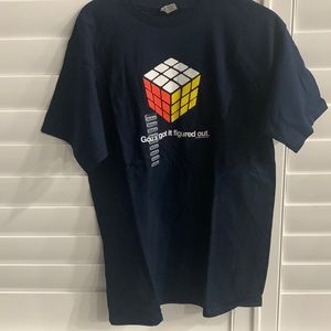 Navy blue Men’s Tee religious graphic T-shirt Medium Gods got it figured out NEW